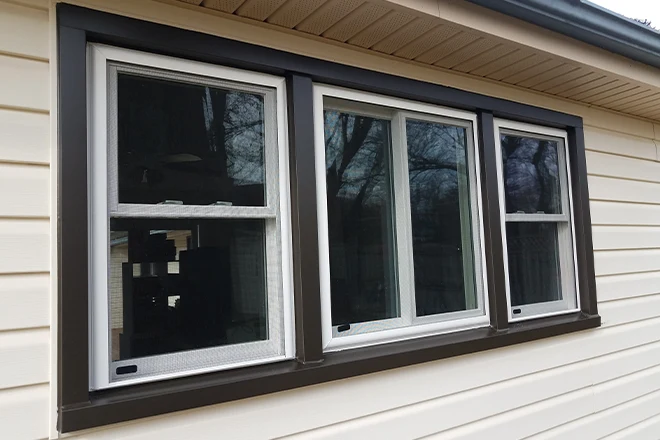 Two different styles of vinyl windows