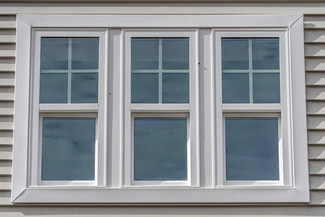 White vinyl window frame